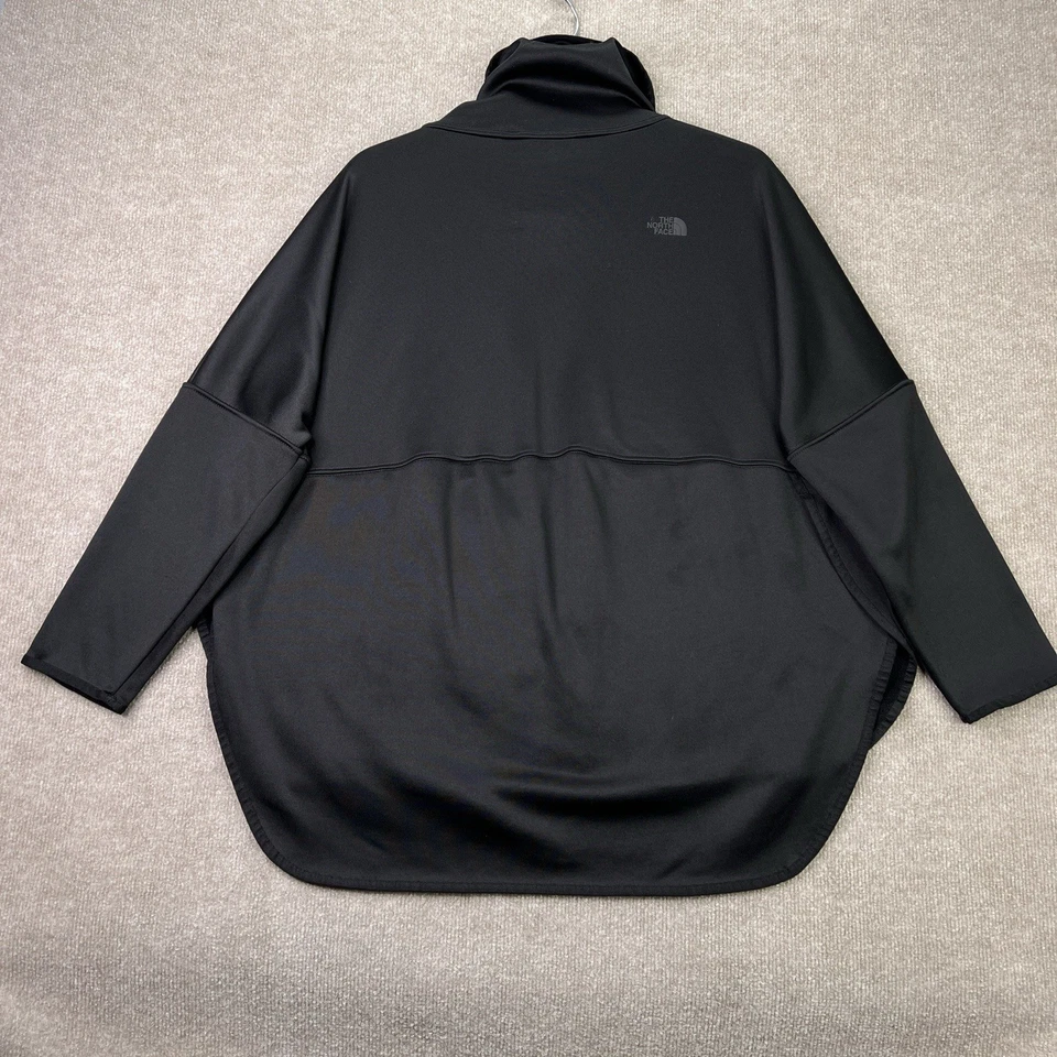 Pulôver poncho The North Face feminino preguiçoso preto lã funil pescoço tamanho G/X - Imagem 3 de 4