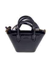 Polo Ralph Lauren Patent Leather Mini Crossbody Tote Black Japan