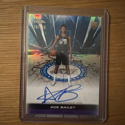 #ad #ad ACE BAILEY 2025 26 TOPPS CHROME AUTOGRAPH ISSUE ROOKIE AUTO 70 150 TAIR AB $325.00