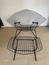 2 Original Diamond-Chairs aus den 60iger Jahren mit Ersatzgummis und ein Hocker