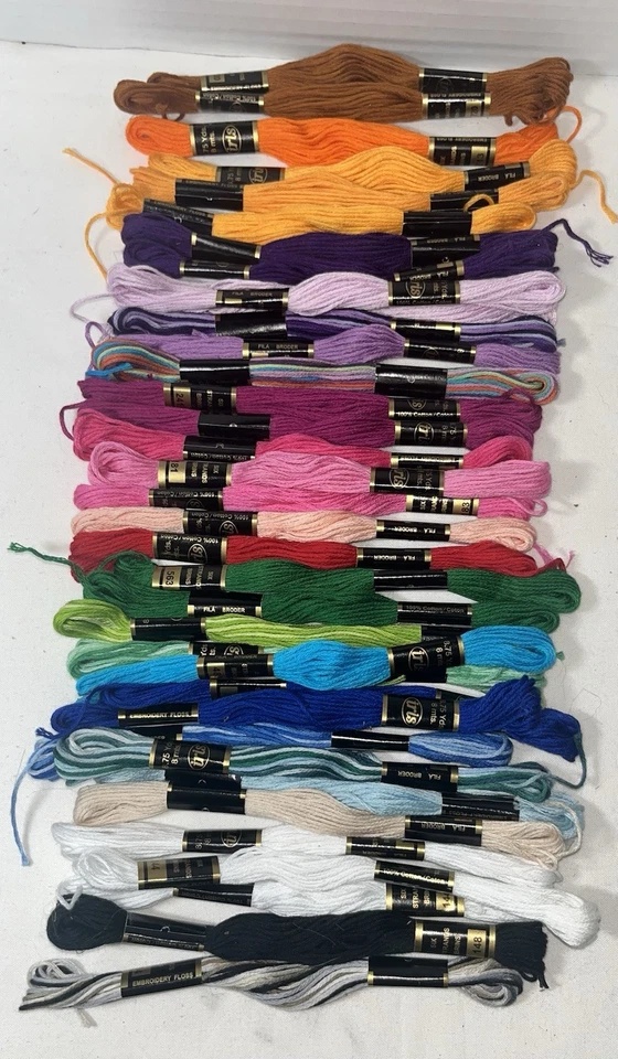 Iris-36 & Aida-24 Embroidery Craft Thread Multicolor Lot of 50, Asst. Colors - Image 3 of 4