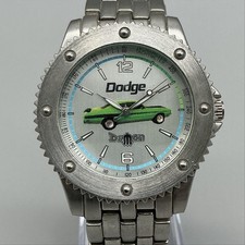 Dodge Demon Df02v Mens Watch 42mm Silver Tone Green Car Dial New Battery 7.5