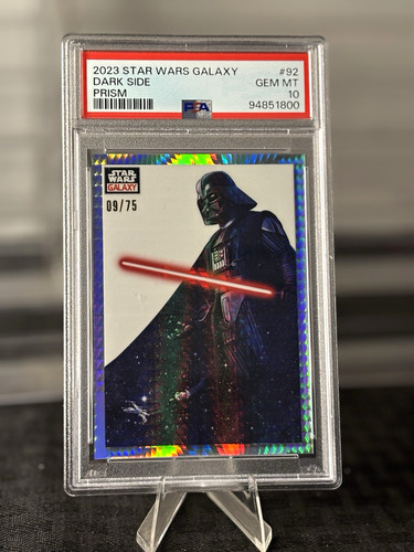 Topps 2023 Star Wars Galaxy Prism Dark Side #92 Darth Vader PSA 10 09/75