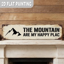2D Flat, 1pc, Home Decorative Sign & Plaques, The Mountains Are My Happy Place