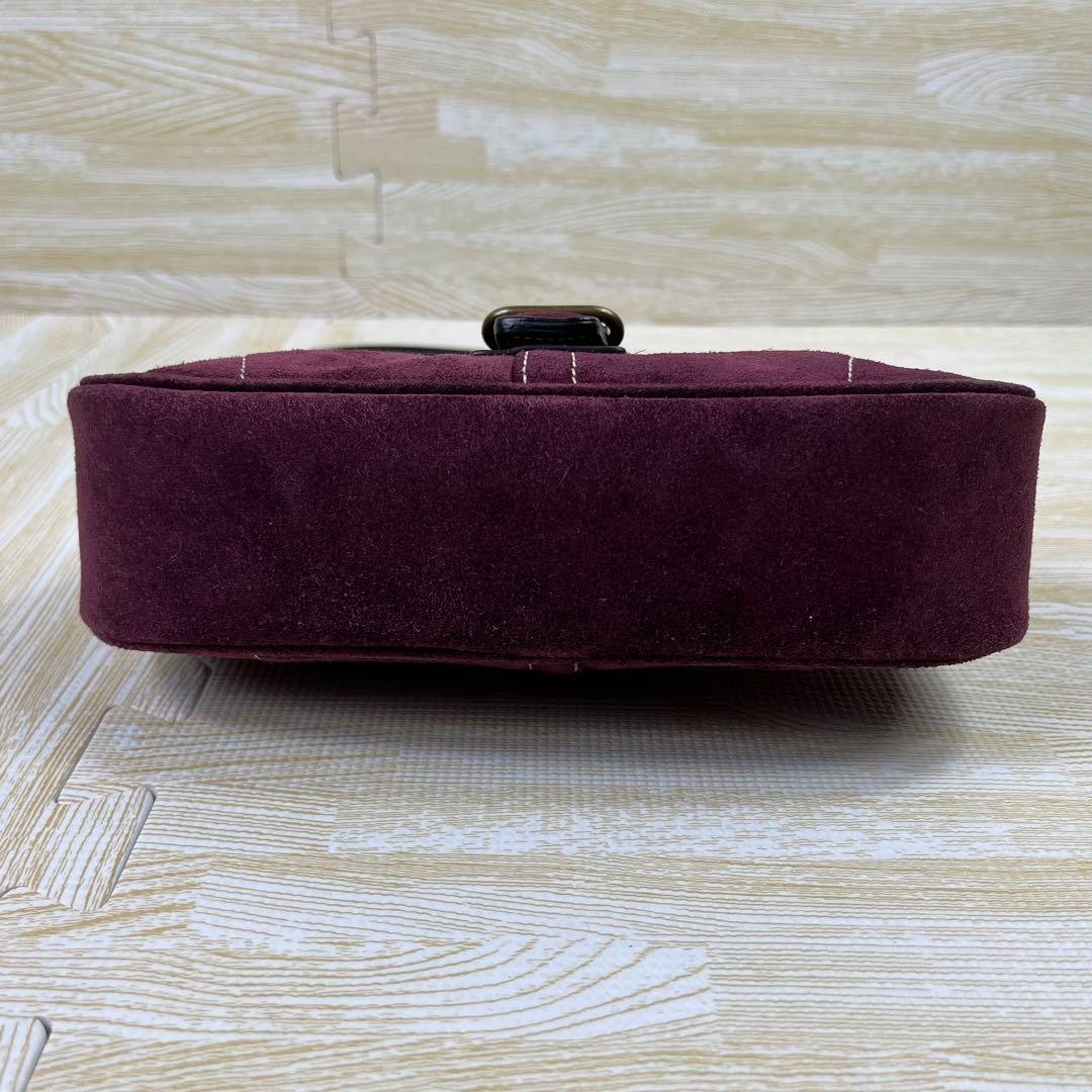 COACH Soho Purple Suede Shoulder Bag 8E89 Accessory Pouch