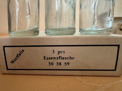 Westfalia Essenzflasche 3er Set Glas rund transparent 200 ml mit Glasstopfen
