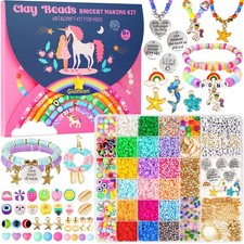 Gionlion Bracelet Making Kit for Girls 8-12, Arts and Large, Unicorn Mermaid