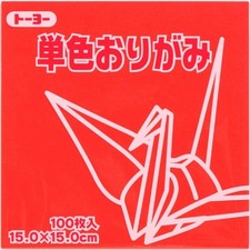 Toyo Origami Paper Red 15cm 100 Sheets Single Color Square Folding Craft Japan