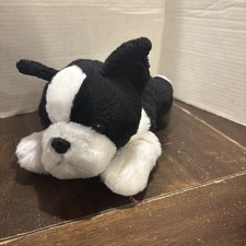 Aurora Flopsie Buster Boston Terrier Dog Plush Black White Stuffed Animal 2018