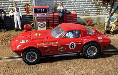 1/32 Slot Car Monogram 63 Corvette Grand Sport Custom Red Roger Penske Racing 