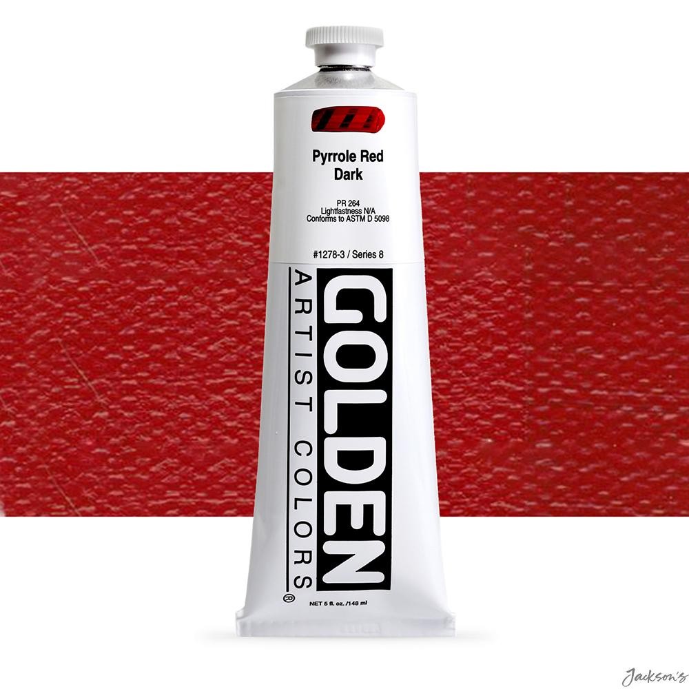 Golden Heavy Body Acrylic Paint 148ml Tube Pyrrole Red Dark For Artists