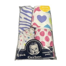 Gerber Waterproof Pants Baby Toddler 2T-3T 28-35 lbs 4 Pack NEW