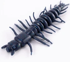 Dr.Fish 8 Pack Hellgrammite Soft Fishing Lure Worm 3"-8 Pack, Blueberry 