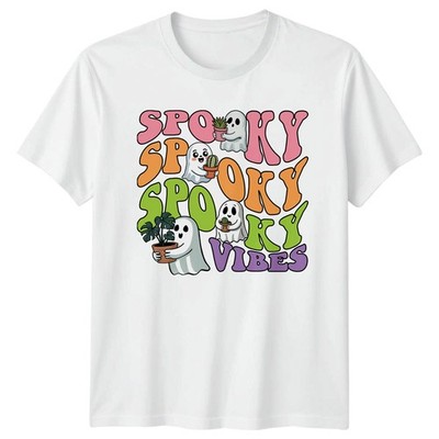 Spooky Spooky Spooky Vibes Damen T-Shirt Zimmerpflanzen Halloween Geschenk für Sie