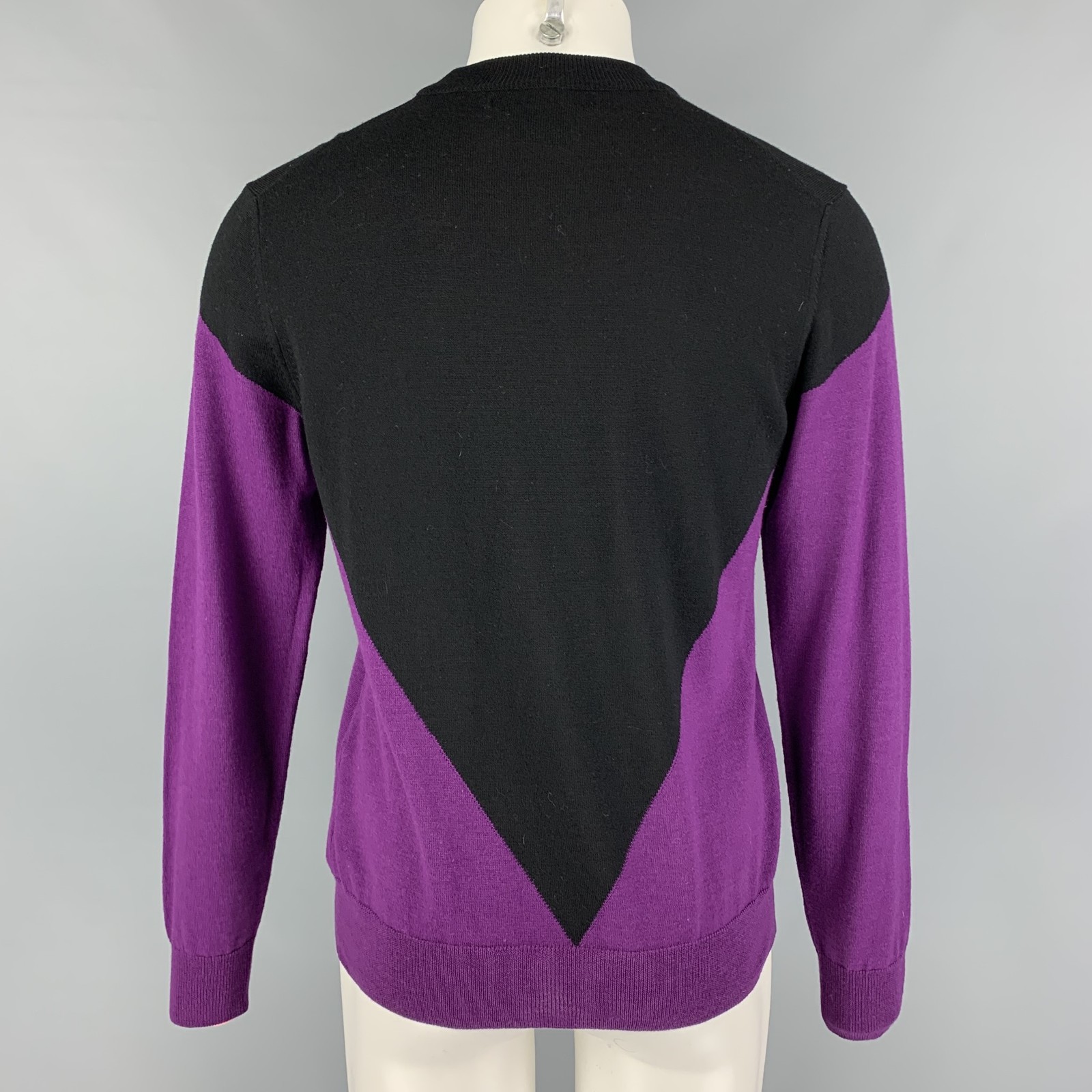 VETEMENTS x COMME des GARCONS SHIRT Size M Black Purple Graphic Wool Pullover image 3