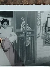 Antique African American*COLORED FEMALE & BABY * OUTSIDE STORE* MOUND BAYOU MISS