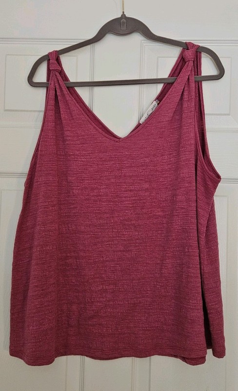 Womens Jane & Delancey V-Neck Tank With Knot Detail Size XL