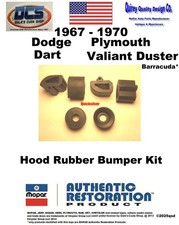 1967 1968 1969 1970 Dart Barracuda Valiant Duster Hood Rubber Bumper Kit Mopar