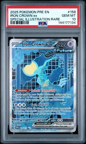 PSA 10 GEM MINT Iron Crown ex 158/131 Sv: Prismatic Evolutions Holo