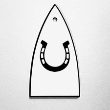 GUITAR TRUSS ROD COVER - Engraved Etched - ESP LTD - HORSESHOE Lucky Horse White