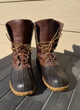 VTG LL Bean Maine Duck Boot Hunting Shoe Womens 9 Brown Leather 9 Lace Up USA