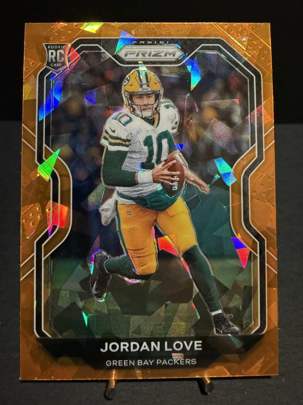 2020 Panini Prizm Jordan Love #363 Orange Cracked Ice RC
