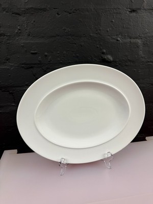 Weiß von Denby Oval Schnitzen Servierplatte Platte 14'' x 11'' 2 Verfügbar