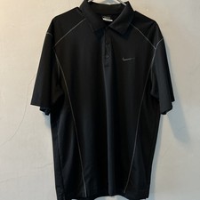 Nike Dri-Fit Men  s Golf Polo Shirt Short Sleeve Black Size Large Collared Shirt