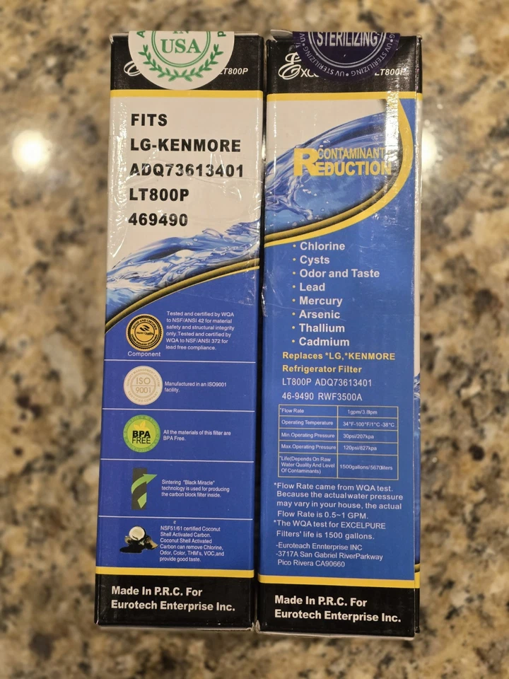 LG LT800P Refrigerator Replacement Water Filter Sealed Fit 2 Pieces - Image 3 of 4