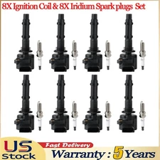 8Set Ignition Coil UF535 & Spark Plugs for Mercedes C250 GL450 ML350 CL550 GL550
