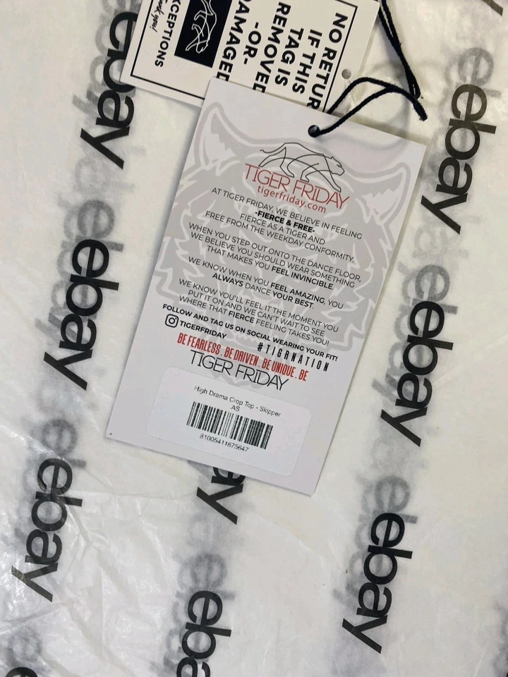 Tiger Friday High Drama Crop Top Patrón Rosa/Blanco Adulto Pequeña Ropa de Baile Nueva con Etiquetas Foto 3 de 4