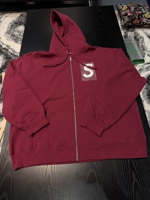 Supreme S Logo Zip Up Hooded Sweatshirt (25FW) Red Size (XXL) NEW