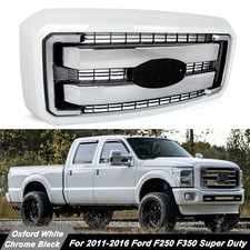 Oxford White Chrome Front Bumper Grille For 2011-2016 Ford F250 F350 Sd Lariat