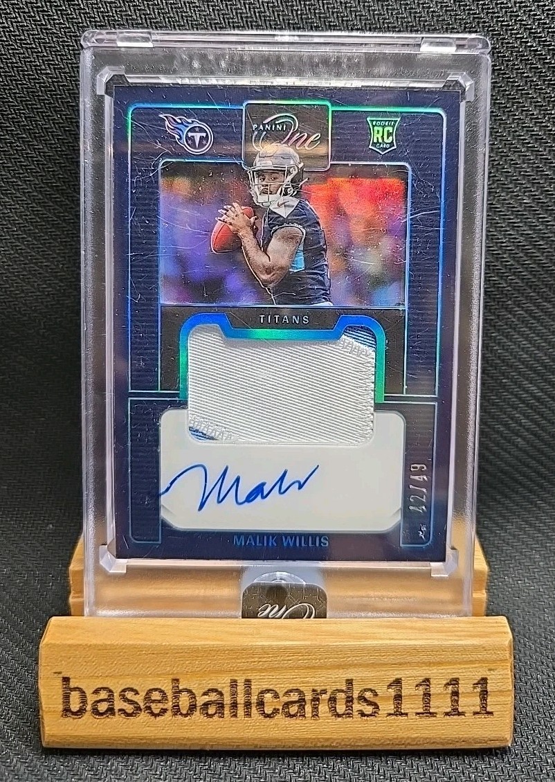 2022 PANINI ONE NFL PREMIUM ROOKIE PATCH AUTOGRAPHS BLUE MALIK WILLIS /49 F3