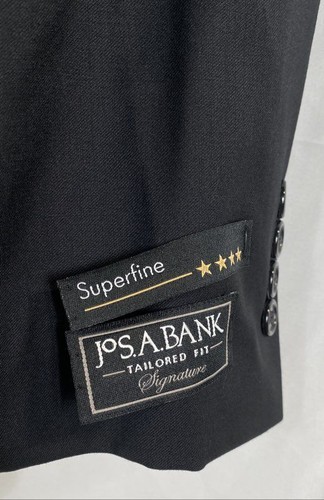 Jos A Bank Men Black Superfine Tailored Fit Chelsea Blazer Jacket Size 42L NWT - Picture 6 of 10
