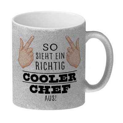 So sieht ein richtig cooler Chef aus Glitzer-Kaffeebecher für die Arbeit