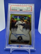 Jacob Melton 2023 Bowman Chrome /75 Auto PSA 10 Yellow Refractor #CPA-JML Astros