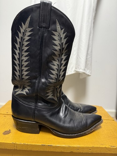 De Colección Tony Lama Etiqueta Negra Hombres Bota de Vaquero Occidental Talla 9 D Hecha en EE. UU. - Imagen 8 de 13