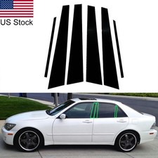 6pcs Glossy Black Pillar Posts Covers Window Door Trim For 2001-2005 Lexus Is300 6pcs Glossy Black Pillar Posts Covers Window Door Trim For 2001-2005 Lexus Is300