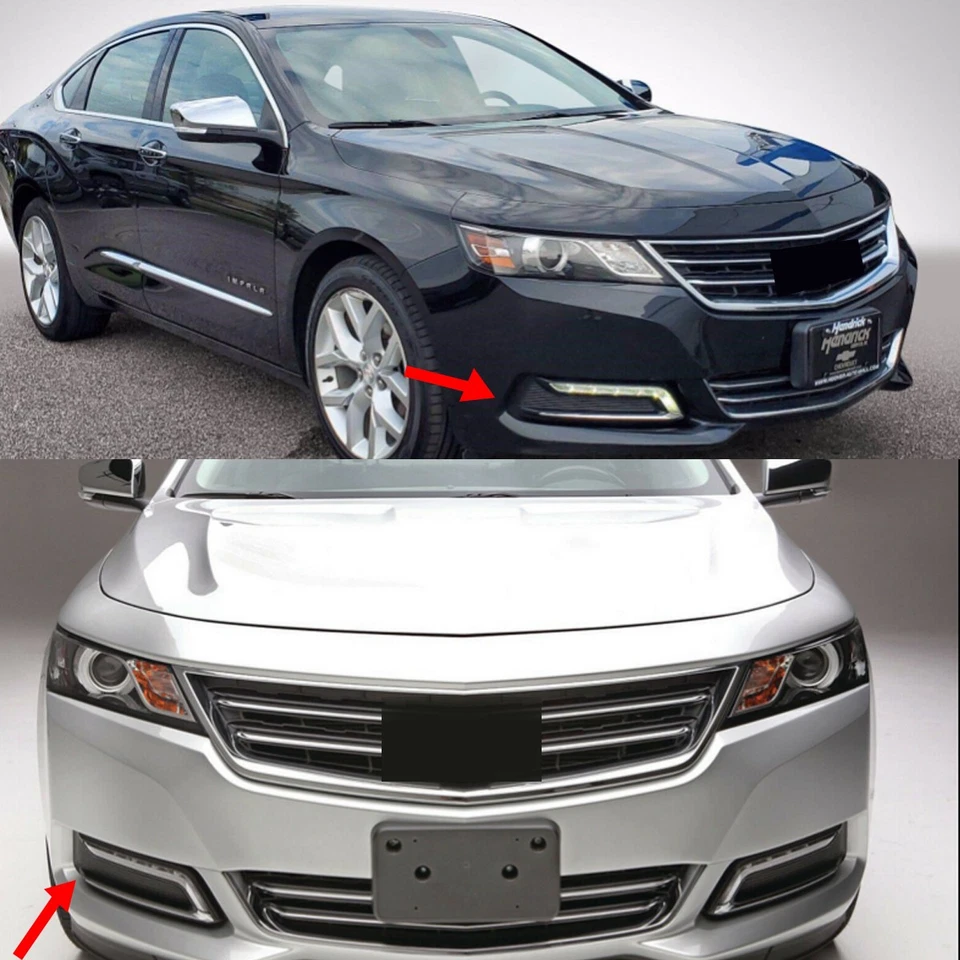 For 2014-2020 Chevrolet Chevy Impala Pair Fog Light Grill Hole Cover Bezels Trim Foto 2 de 4