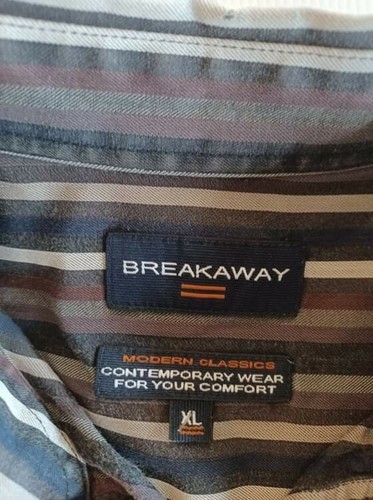 'BREAKAWAY' EC SIZE XL Black, grey, red striped LONG SLEEVE COTTON TOP - Picture 2 of 5