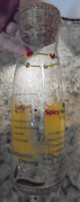 Attractive Salad Dressing Vinaigrette Glass Bottle, Cork Stopper & Recipes EUC!