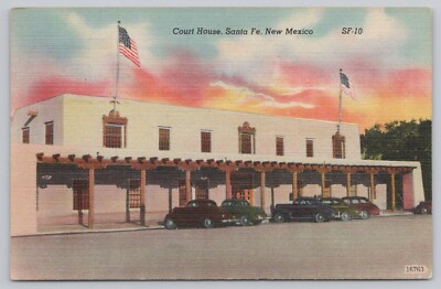 Postcard Court House Santa Fe New Mexico, Posted 1945