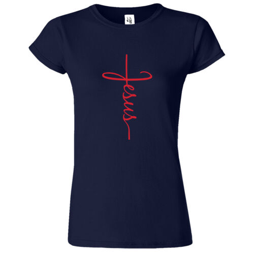 T-shirt Gesù Croce Donna Fede Cristiano Religiosa Bibbia Cristo Chiesa Maglietta Nuova - Foto 18 di 36