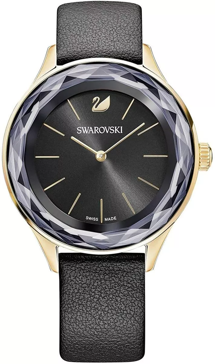 Swarovski 5295358 Octea Nova Rose Gold Black Dial Leather Womens