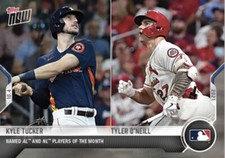 2021 TOPPS NOW CARD AL NL PLAYER MONTH KYLE TUCKER CARDINALS TYLER O'NEIL #903