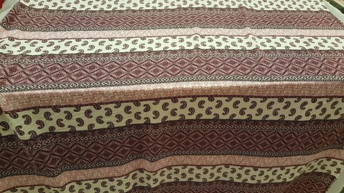 Rayon Challis Fabric by the Yard – Soft Mauve, White, and Pink Paisley Stripes f - Picture 7 of 9