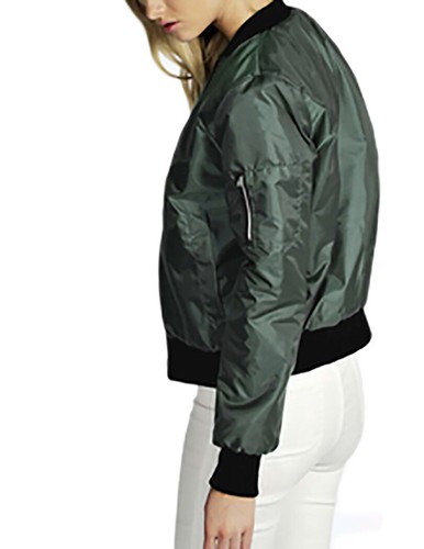 Bomber donna con elastico sotto chiusura con cerniera tasca sulla manica - Picture 3 of 3