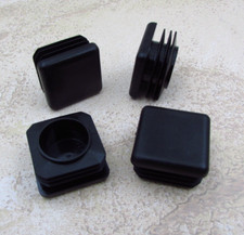 QTY 4 Black 1-1/8" Inch, 14-20 Gauge Square Tube End Cap Plastic Insert Plugs