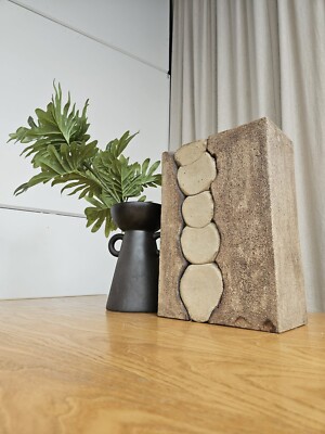 Vtg Mid Century Brutalist Abstract Studio Pottery Sculpture Scandi Retro R544